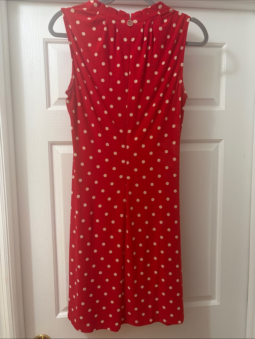 Tommy Hilfiger Red Sleeveless Polka Dot Dress